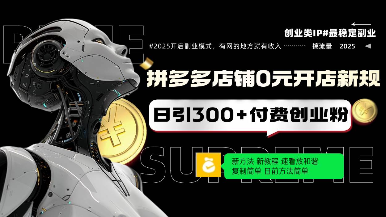 （14092期）拼多多店铺0元开店新规，日引300+付费创业粉，目前方法简单复制粘贴可矩阵-智点网