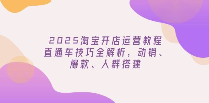（14389期）2025淘宝开店运营教程更新，直通车技巧全解析，动销、爆款、人群搭建-智点网