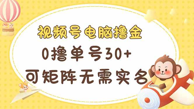 （14220期）视频号电脑撸金 0撸单号30+ 可矩阵 无需实名多号多得-智点网