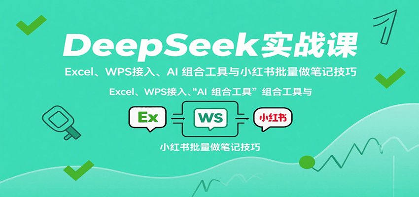 DeepSeek实战课：Excel、WPS接入、AI 组合工具与小红书批量做笔记技巧-智点网