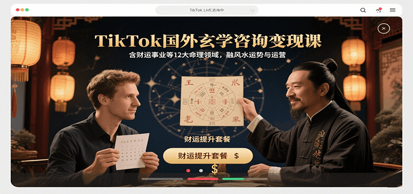 TikTok国外玄学咨询变现课，含财运事业等12大命理领域，融风水运势与运营-智点网
