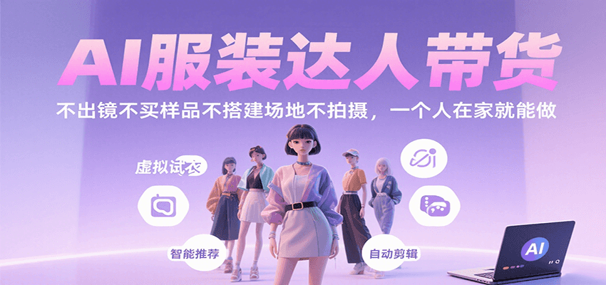 AI服装达人带货，不出镜不买样品不搭建场地不拍摄，一个人在家就能做-智点网