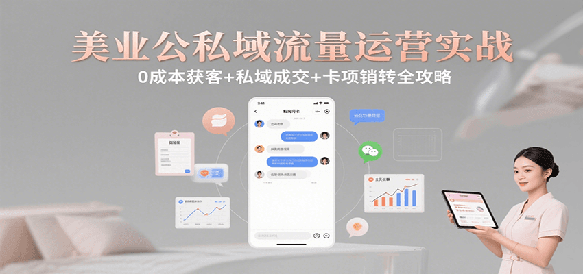 美业公私域流量运营实战：0成本获客+私域成交+卡项销转全攻略-智点网