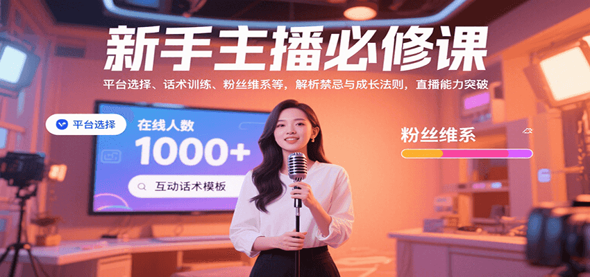 新手主播必修课：平台选择、话术训练、粉丝维系等，解析禁忌与成长法则，突破直播能力-智点网
