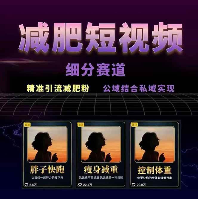 图片[2]-减肥短视频运营实战课：含素材制作、剪映教学，讲精准引流、变现设计与内容模板技巧-御文网