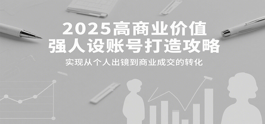 2025高商业价值强人设账号打造攻略，实现从个人出镜到商业成交的转化-智点网