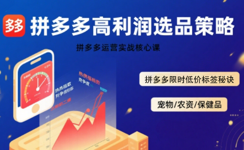 久号老师·拼多多选品暴利技术实战课-智点网