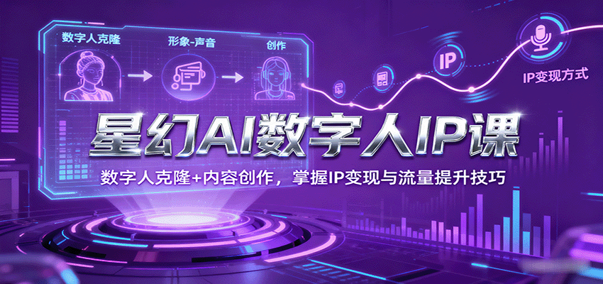 星幻AI数字人IP课，数字人克隆+内容创作，掌握IP变现与流量提升技巧-智点网