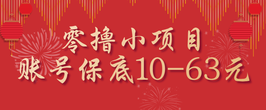 零撸小项目，一个账号保底10-63元，适合新手小白操作，能多账号领低保-智点网