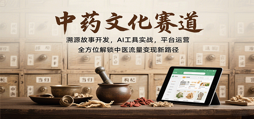 中药文化赛道：溯源故事开发，AI工具实战，平台运营，全方位解锁中医流量变现新路径-智点网