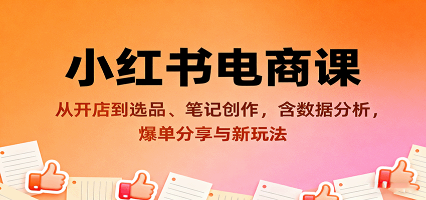 小红书电商课：从开店到选品、笔记创作，含数据分析，爆单分享与新玩法-智点网