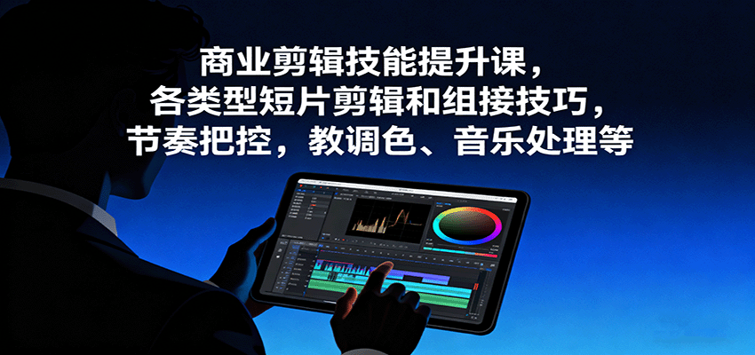 商业剪辑技能提升课，各类型短片剪辑和组接技巧，节奏把控，教调色、音乐处理等-智点网