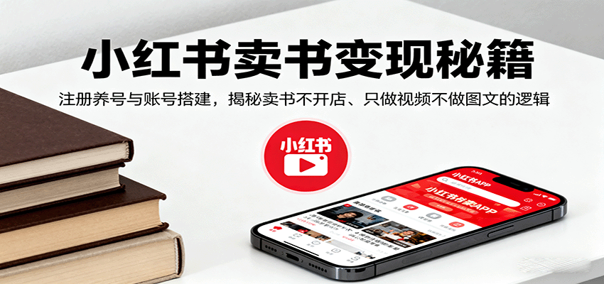 小红书卖书变现秘籍，注册养号与账号搭建，揭秘卖书不开店、只做视频不做图文的逻辑-智点网