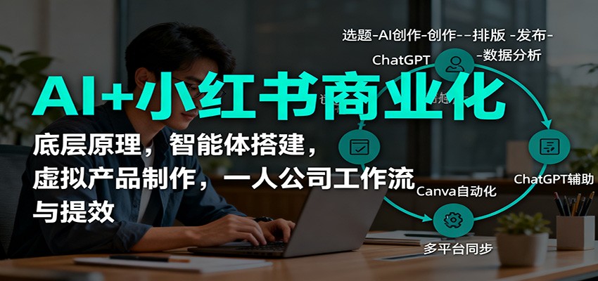 AI+小红书商业化，底层原理，智能体搭建，虚拟产品制作，一人公司工作流与提效-智点网