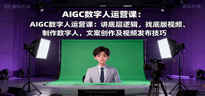 AIGC数字人运营课：讲底层逻辑，找底版视频、制作数字人，文案创作及视频发布技巧-智点网