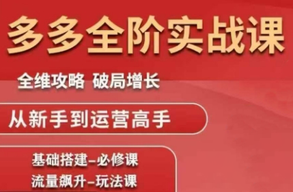 大炮·拼多多全阶实战课程(更新10月)-智点网