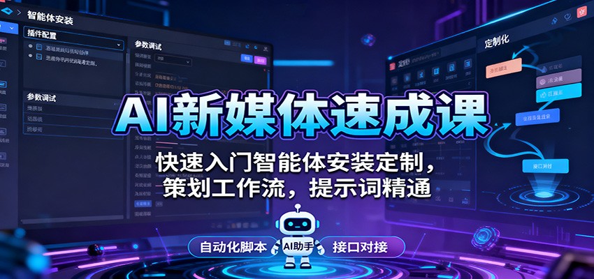 AI新媒体速成课：快速入门智能体安装定制，策划工作流，提示词精通-智点网