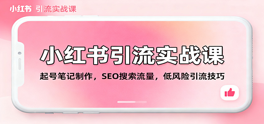 小红书引流实战课：起号笔记制作，SEO搜索流量，低风险引流技巧-智点网