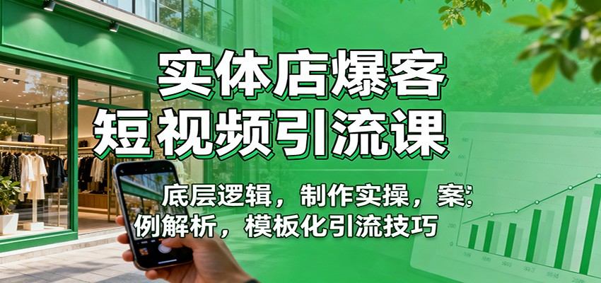 实体店爆客短视频引流课：底层逻辑，制作实操，案例解析，模板化引流技巧-智点网