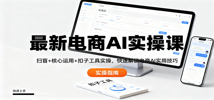 最新电商AI实操课：扫盲+核心运用+扣子工具实操，快速解锁电商AI实用技巧-智点网