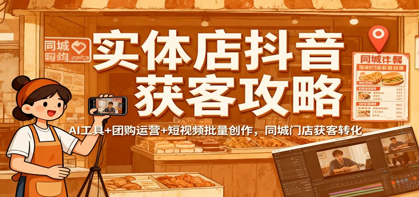 实体店抖音获客攻略：AI工具+团购运营+短视频批量创作，同城门店获客转化-智点网