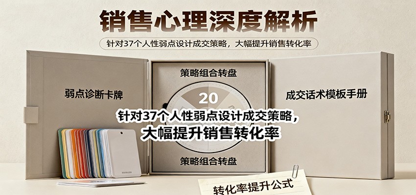 销售心理深度解析：针对37个人性弱点设计成交策略，大幅提升销售转化率！-智点网