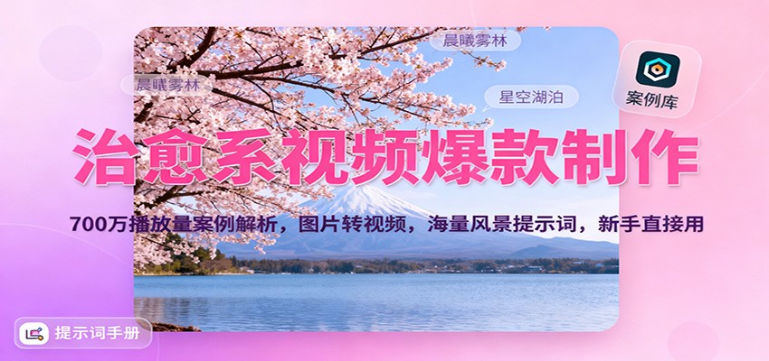 治愈系视频爆款制作，700万播放量案例解析，图片转视频，海量风景提示词，新手直接用-智点网