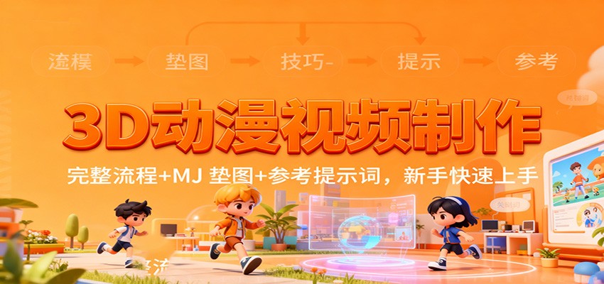 3D动漫视频制作，完整流程+MJ 垫图+参考提示词，新手快速上手-智点网