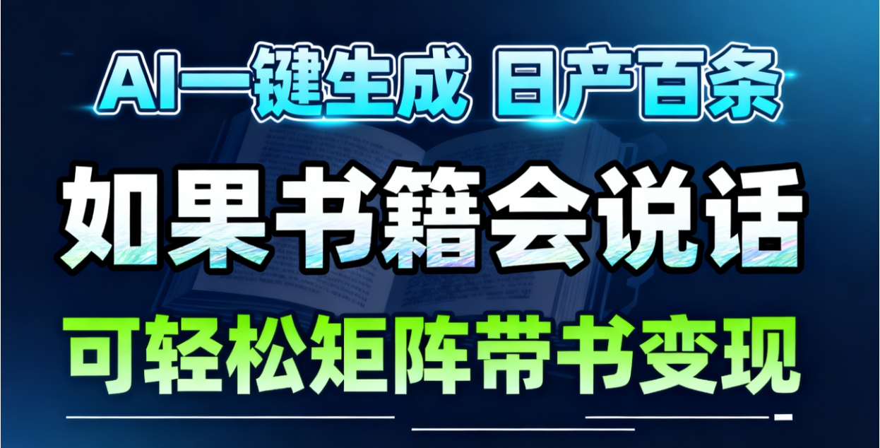 AI书籍会说话，轻松带书变现，月入3W+-智点网