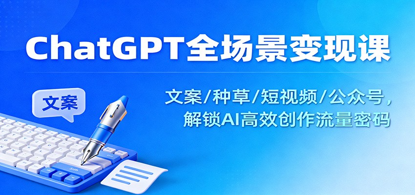ChatGPT全场景变现课：文案/种草/短视频/公众号，解锁AI高效创作流量密码-智点网