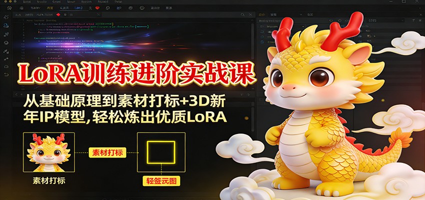 LoRA训练进阶实战课：从基础原理到素材打标+3D新年IP模型，轻松炼出优质LoRA-智点网