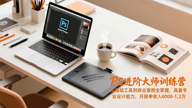 PS进阶大师训练营，从基础工具到商业案例全掌握，具备专业设计能力，月接单收入6000-1.2万-智点网