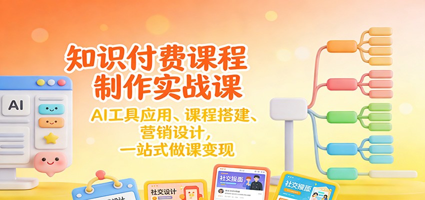 知识付费课程制作实战课：AI工具应用 、课程搭建、营销设计，一站式做课变现-智点网