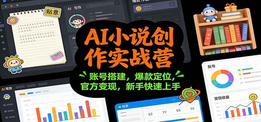 AI小说创作实战营：账号搭建，爆款定位，官方变现，新手快速上手-智点网