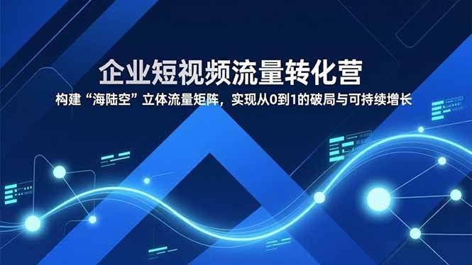 （16959期）企业短视频流量转化营，构建“海陆空”立体流量矩阵，实现从0到1的破局与可持续增长-智点网