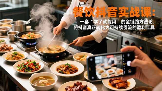 （16975期）餐饮抖音实战课：一套“学了就能用”的全链路方法论，将抖音真正转化为可持续引流的盈利工具-智点网
