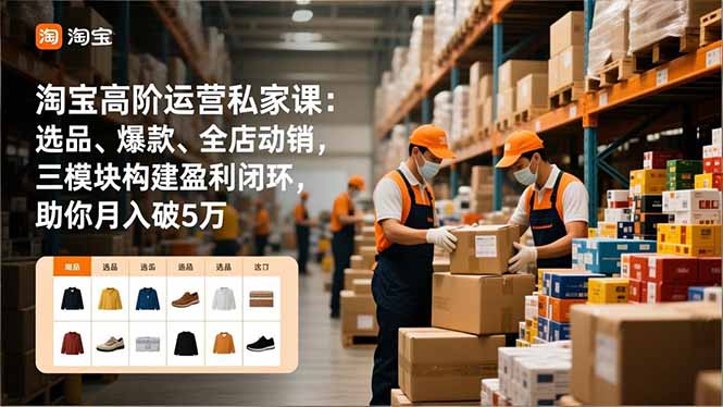 淘宝高阶运营私家课：选品、爆款、全店动销，三模块构建盈利闭环，助你月入破5万(更新12月-智点网