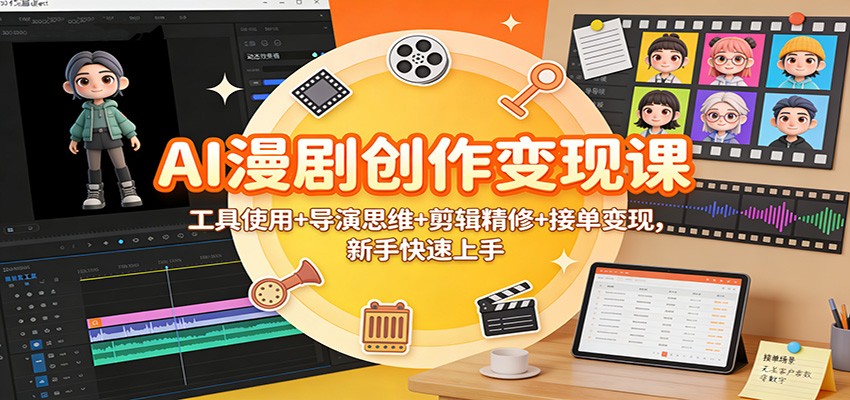 AI漫剧创作变现课：工具使用+导演思维+剪辑精修+接单变现，新手快速上手-智点网
