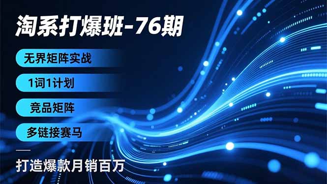 淘系打爆班-76期，无界矩阵实战，1词1计划、竞品矩阵、多链接赛马，打造爆款月销百万-智点网