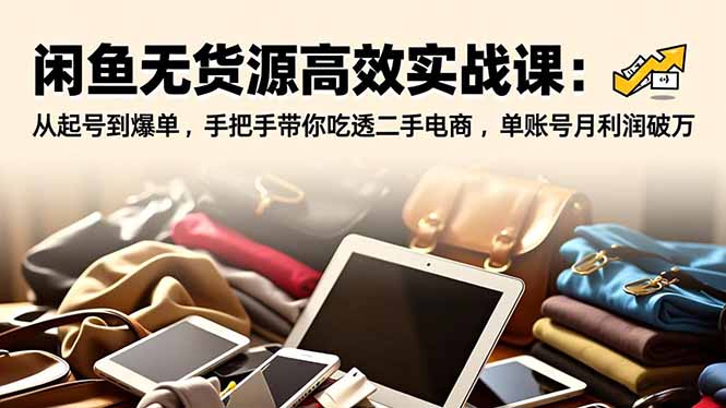 闲鱼无货源高效实战课：从起号到爆单，手把手带你吃透二手电商，单账号月利润破万-智点网