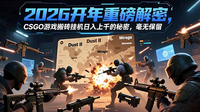 2026开年重磅解密，CSGO游戏搬砖挂机日入上千的秘密，毫无保留-智点网