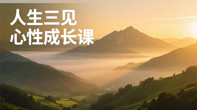 人生三见心性成长课，见天地众生自己，搞透人性安顿身心，活出清晰自我，内在富足无价-智点网