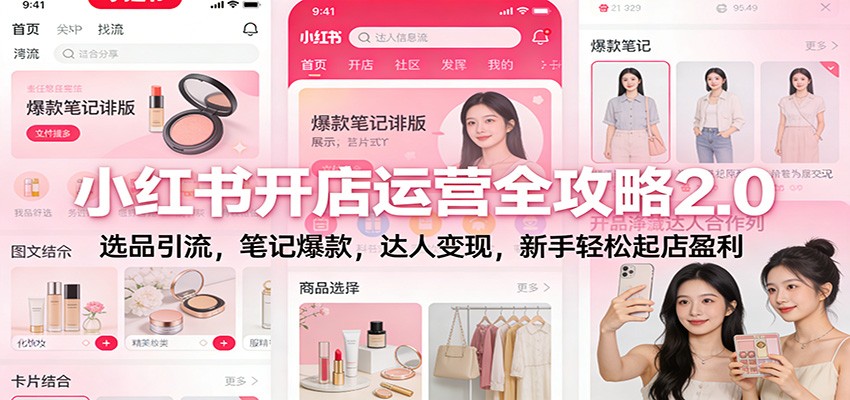 小红书开店运营全攻略2.0：选品引流，笔记爆款，达人变现，新手轻松起店盈利-智点网