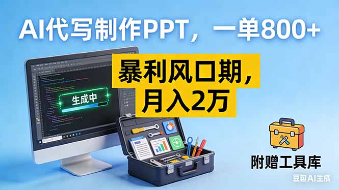 AI代写制作PPT，一单800+， 暴利风口期，月入2万【附工具】-智点网