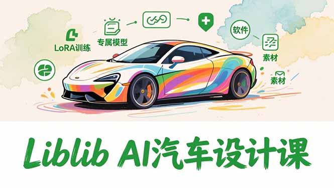 2025Liblib AI汽车设计课，文生图入门、LoRA训练、专属模型，快速上手【实战+解说+软件+素材】-智点网