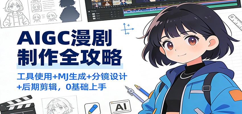 AIGC漫剧制作全攻略：工具使用+MJ生成+分镜设计+后期剪辑，0基础上手-智点网