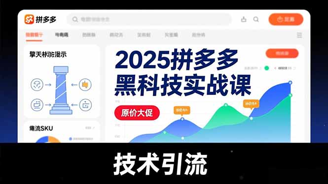 2025拼多多黑科技实战课，擎天柱玩法、爆流SKU、原价大促，技术引流，单店日销轻松破千单-智点网