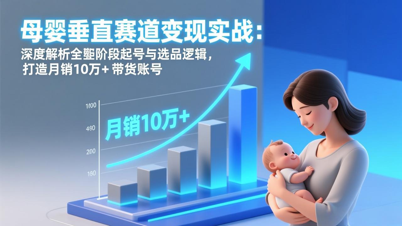母婴垂直赛道变现实战：深度解析三大阶段起号与选品逻辑，打造月销10万+带货账号-智点网