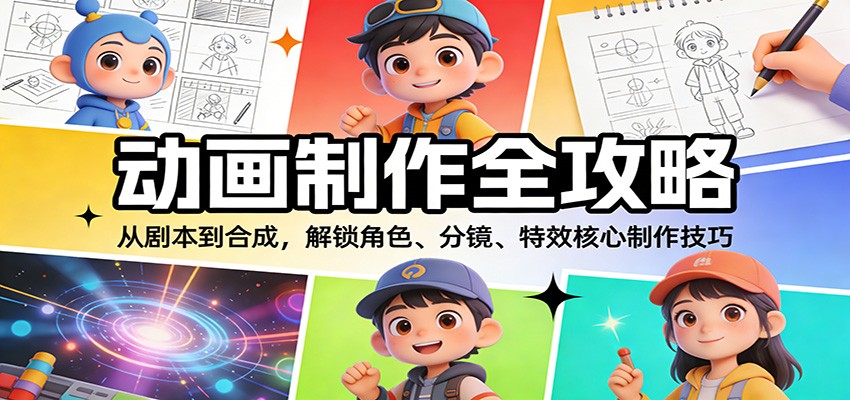 动画制作全攻略：从剧本到合成，解锁角色、分镜、特效核心制作技巧-智点网