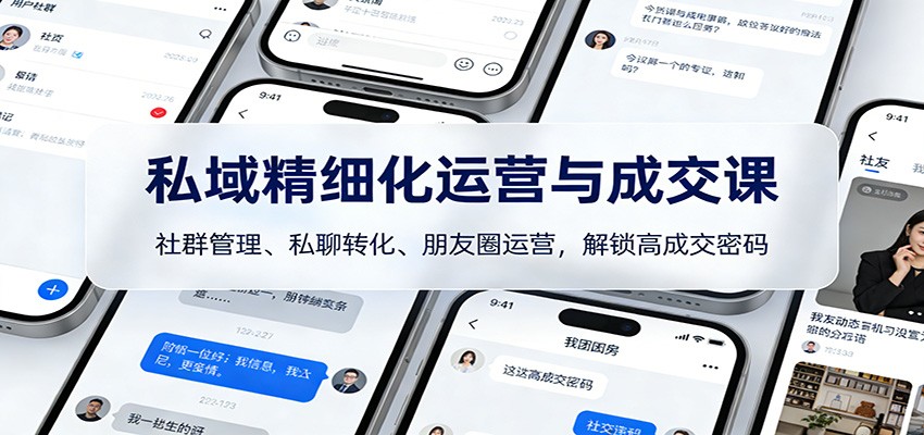 私域精细化运营与成交课：社群管理、私聊转化、朋友圈运营，解锁高成交密码-智点网